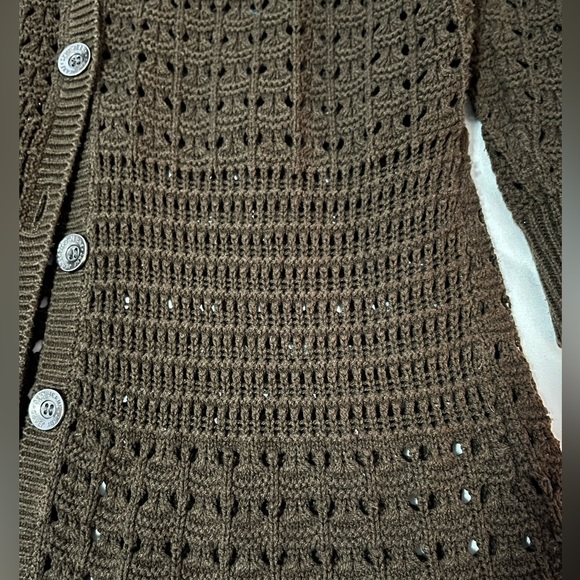 DKNY Jeans | Half Sleeves Brown Cardigan - Picture 7 of 8